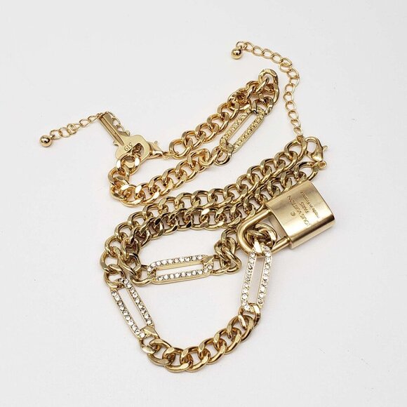100% Auth Louis Vuitton Lock & Key with Unbranded Gold Plated Chain Necklace - Picture 9 of 12